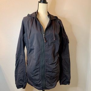 Womens MOUNTAIN HARDWARE Light-weight fitted jacket/windbreaker Dark grey SZ 12